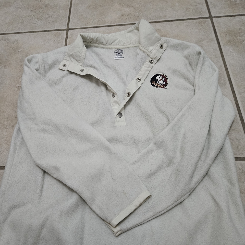 Rivalry Threads Cream Fleece Pullover